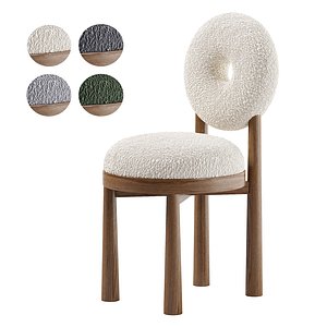 3D Luxury Nordic Lamb Wool Leisure Chair Leisure Chair Solid wood Dining Chair For Waiting Dining Room model