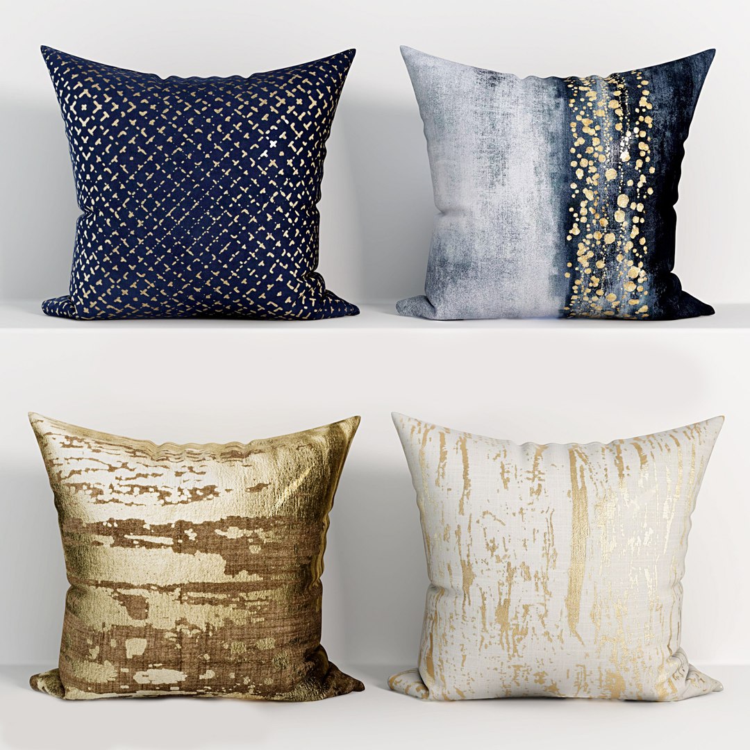 Decorative pillows set 092 3D model - TurboSquid 1933141