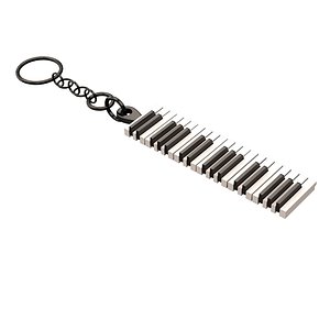 3D Piano Key Keychain model