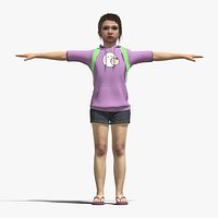 T-Pose Rigged Little Girl