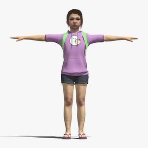 T-Pose Rigged Little Girl
