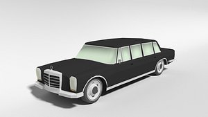 3D retro limousine car