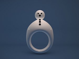 christmas snow man ring 3d model