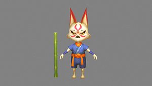 Cartoon fox  character monster model