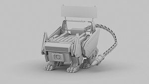 hot dog   IP robot cat  hard surface 3D model