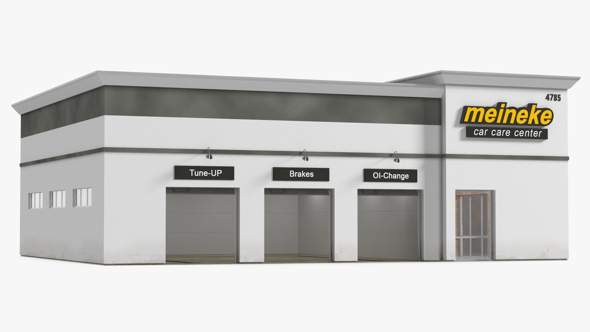 Service Car Building Simple Interior 3D model preview