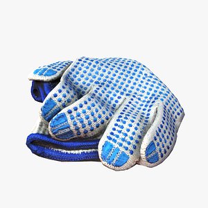 Crumpled Workers Gloves 3D model