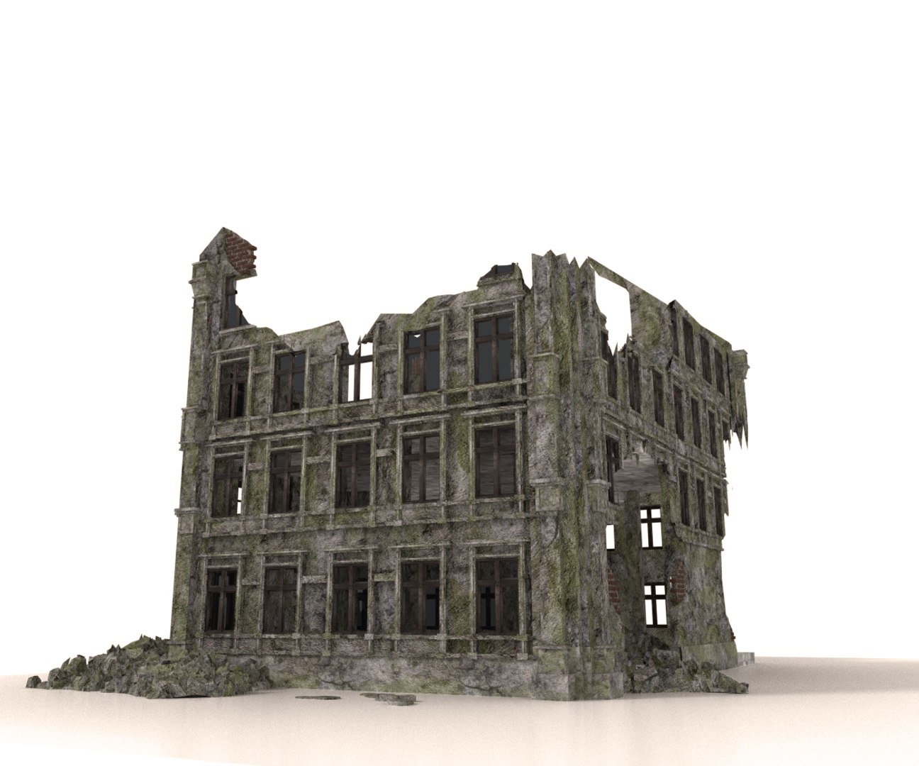 Ruined Apocalypse Building Architectural Model - TurboSquid 1382470