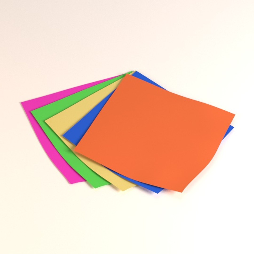 3d Note Papers Model