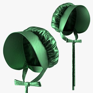 3D Satin Bonnet Hat Emerald