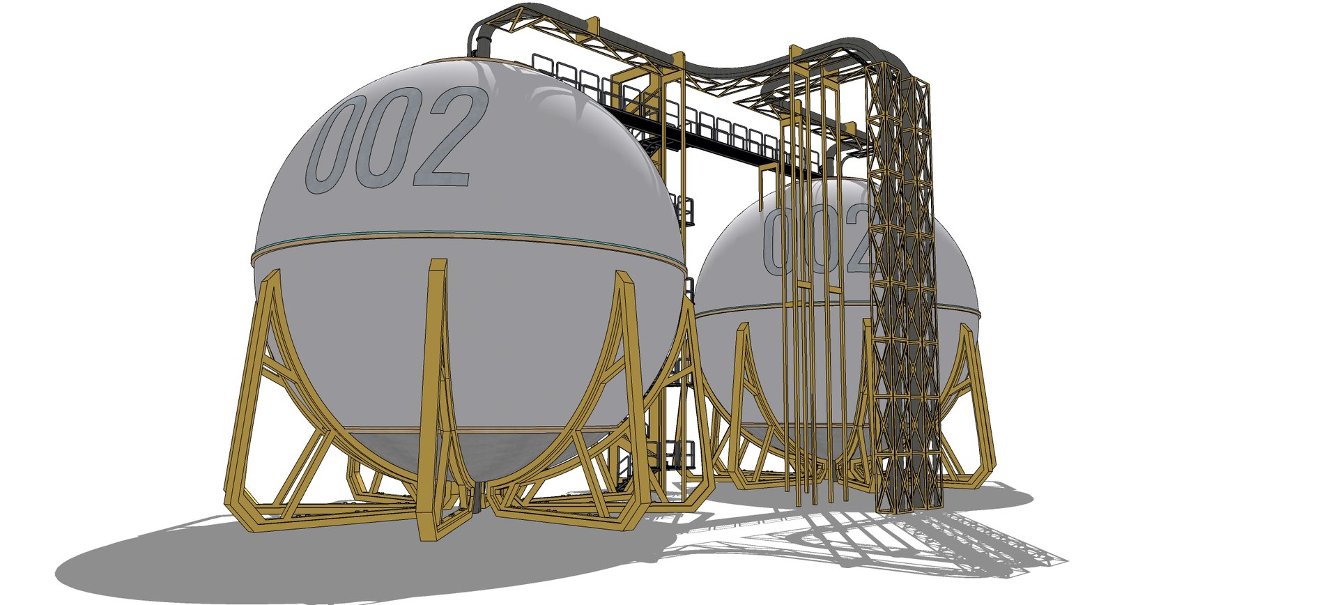 3D Sci-fi Spherical Tank 002 - TurboSquid 1858306