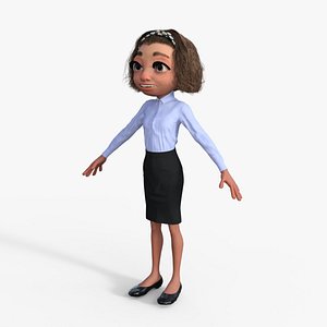Cartoon Secretary Rigged