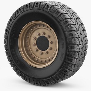 wheel military 3 3D model