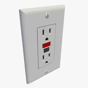 gfci wall outlet 3d model