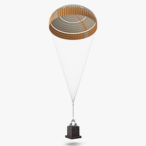 Subscale Parachute Single with Cargo Yellow 3D model
