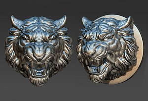 Tiger head in Japanese style 3D model