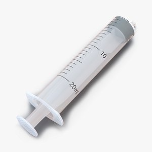 3d model disposable syringe 20ml