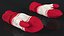 pair red wool mittens 3D