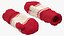 pair red wool mittens 3D