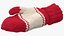 pair red wool mittens 3D