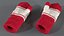 pair red wool mittens 3D