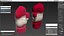 pair red wool mittens 3D
