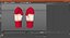 pair red wool mittens 3D