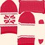pair red wool mittens 3D