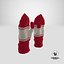 pair red wool mittens 3D