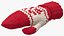 pair red wool mittens 3D