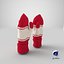 pair red wool mittens 3D