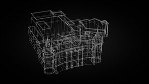 Low Poly Central University Library - Romania 3D