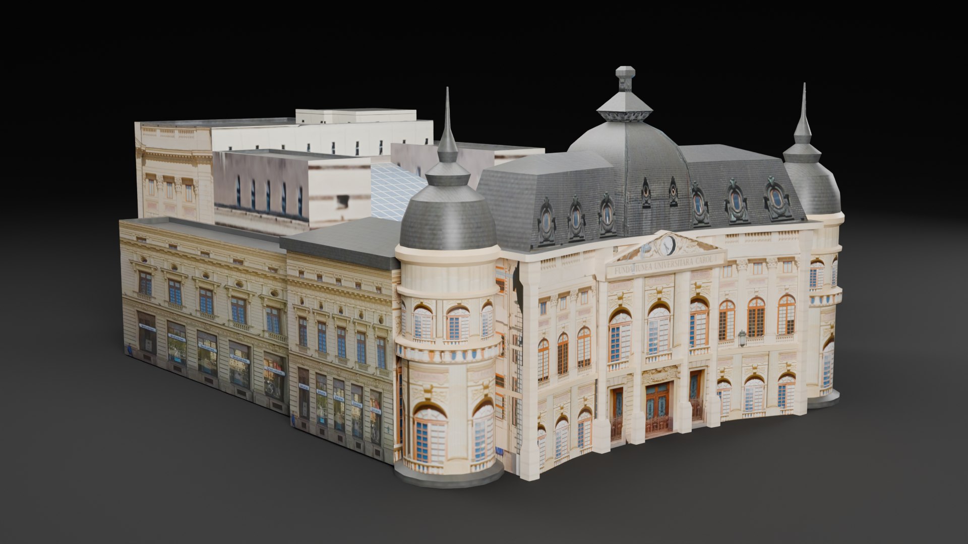 Low Poly Central University Library - Romania 3D - TurboSquid 2343745