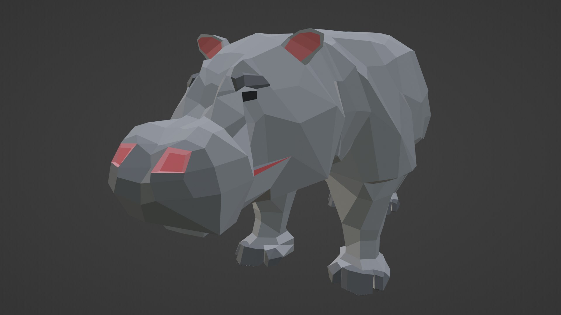 Free 3D model LOW POLY Hippo Gray - TurboSquid 2145246