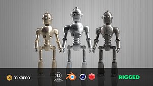 Retro Style Robot  Dual Texture Versions 3D model