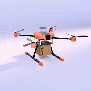 3D Delivery Drone 3D Model High-Detail Blender Project model