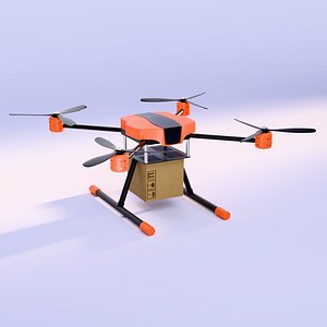 Delivery Drone 3D Model High-Detail Blender Project