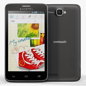 3d low-poly alcatel touch 8000d model