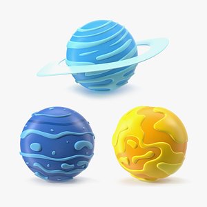 Cartoon Planets Collection model