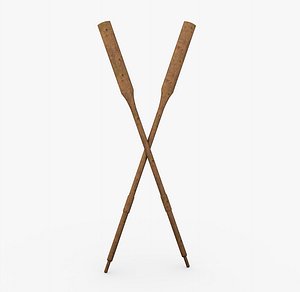 3D model boat wood paddle