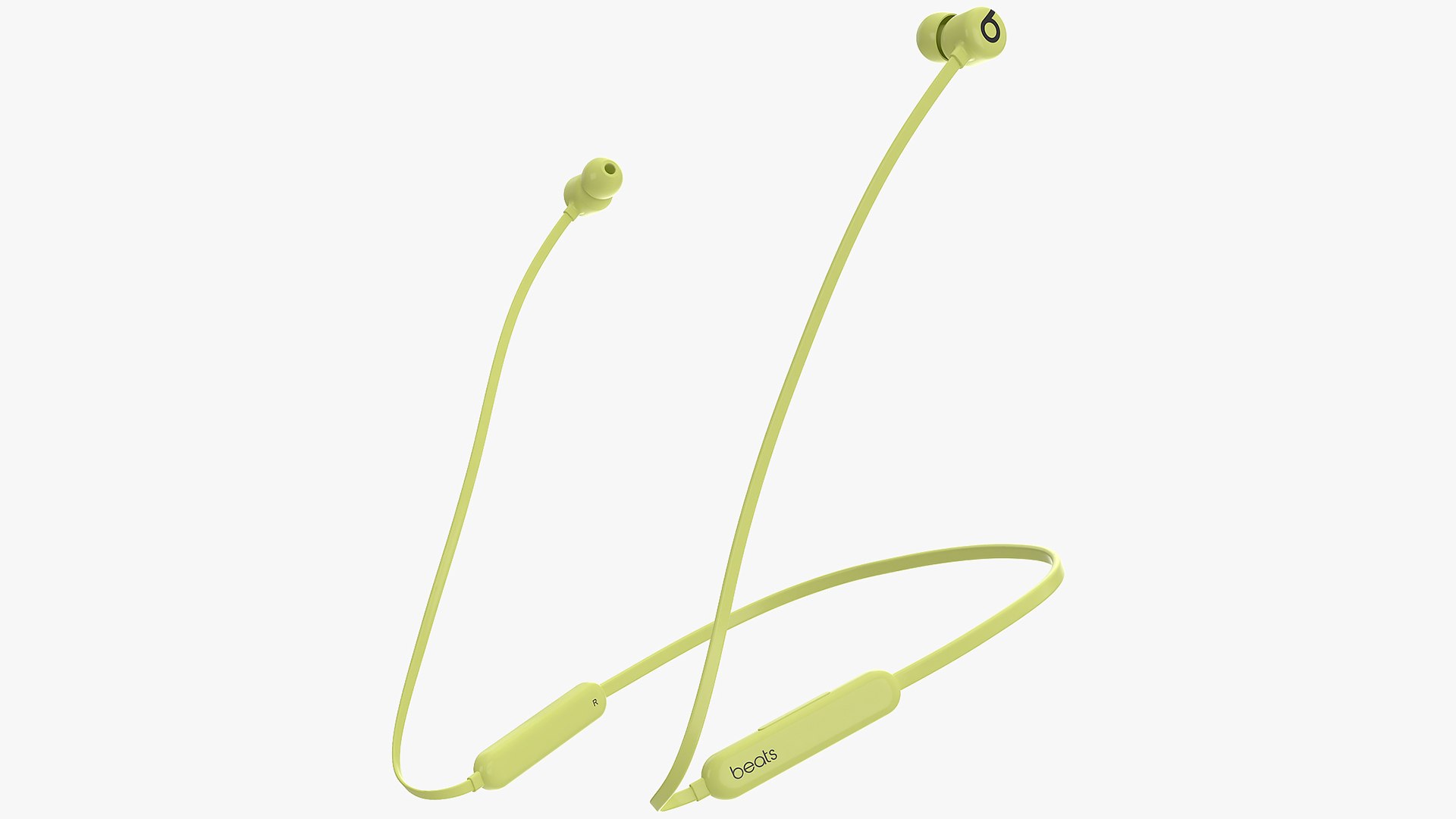 Beats Flex Wireless Earphones Yuzu Yellow 3D model preview