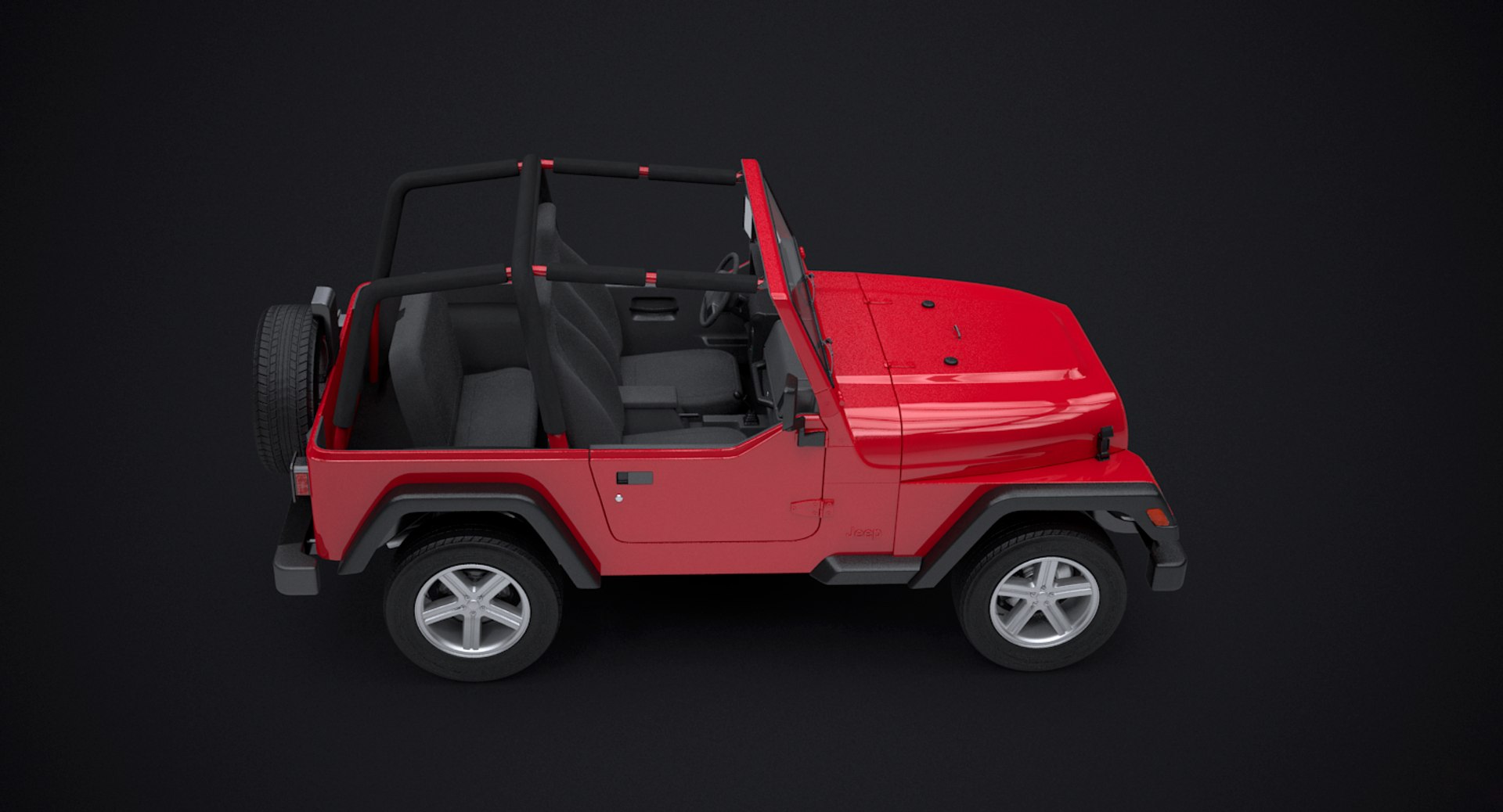 3D model Jeep Wrangler TJ Custom Design Jeep Arctic theme VR / AR /  low-poly