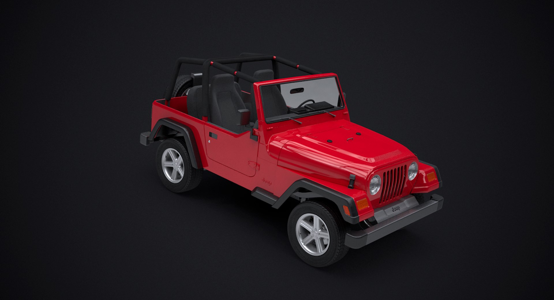 3D model Jeep Wrangler TJ Custom Design Jeep Arctic theme VR / AR /  low-poly