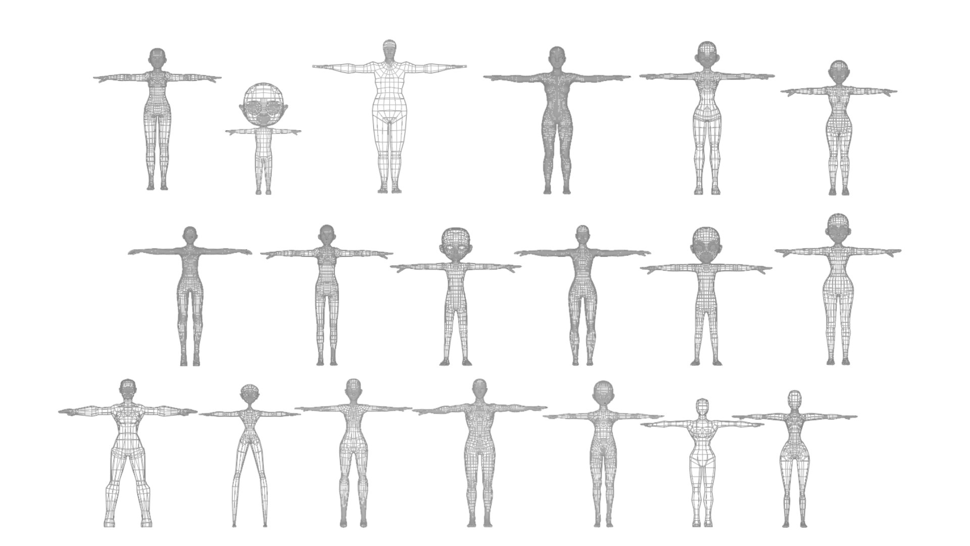19 Stylized Female Base Mesh Pack Women 3D model Collection 3D https://p.turbosquid.com/ts-thumb/ub/KB1YcH/tq/stylized3dfemalemodelsforrigging/png/1746925719/1920x1080/fit_q87/09eb8798ce4abba26734aecc017df6b7395000e5/stylized3dfemalemodelsforrigging.jpg