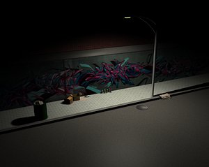 street graffiti wall c4d