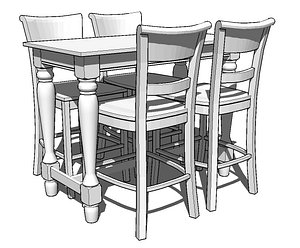 3d spindel leg pub table model