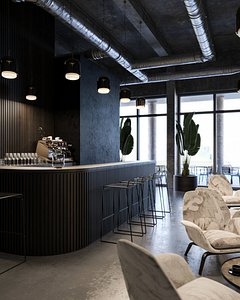 Restaurant bar interior scene