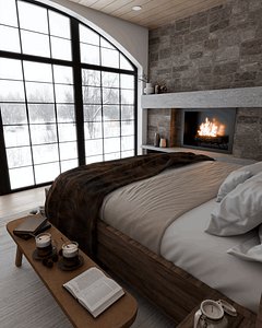 3D Winter Bedroom model