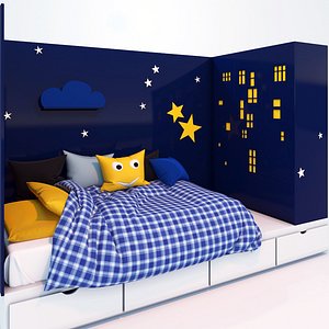 3d bed-podium linen cabinet