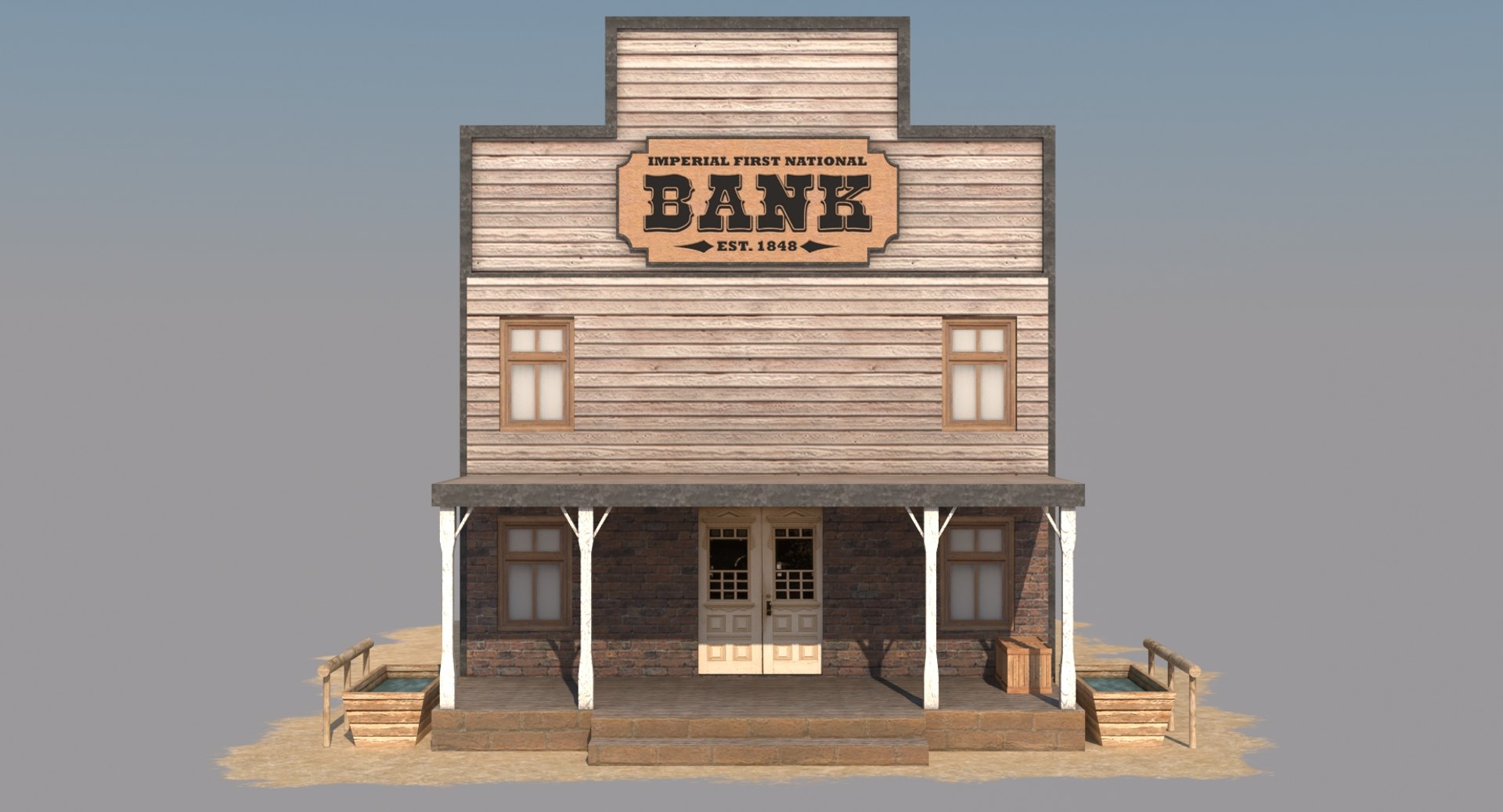 wild west bank 3d model